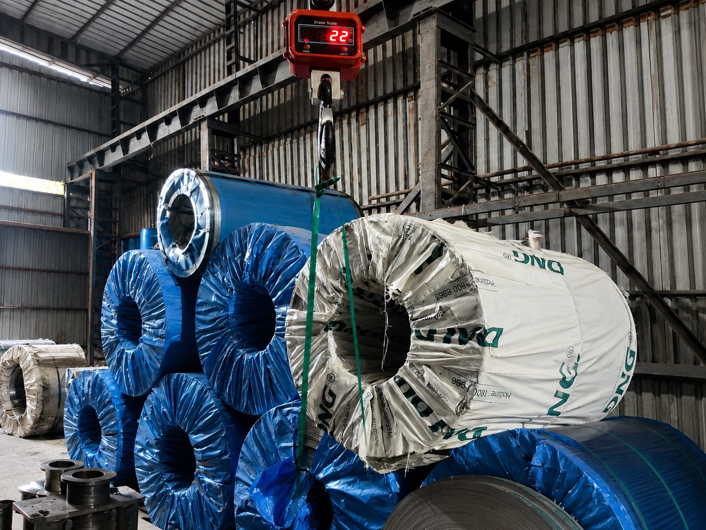 Packed stainless steel coils at SK Slitters