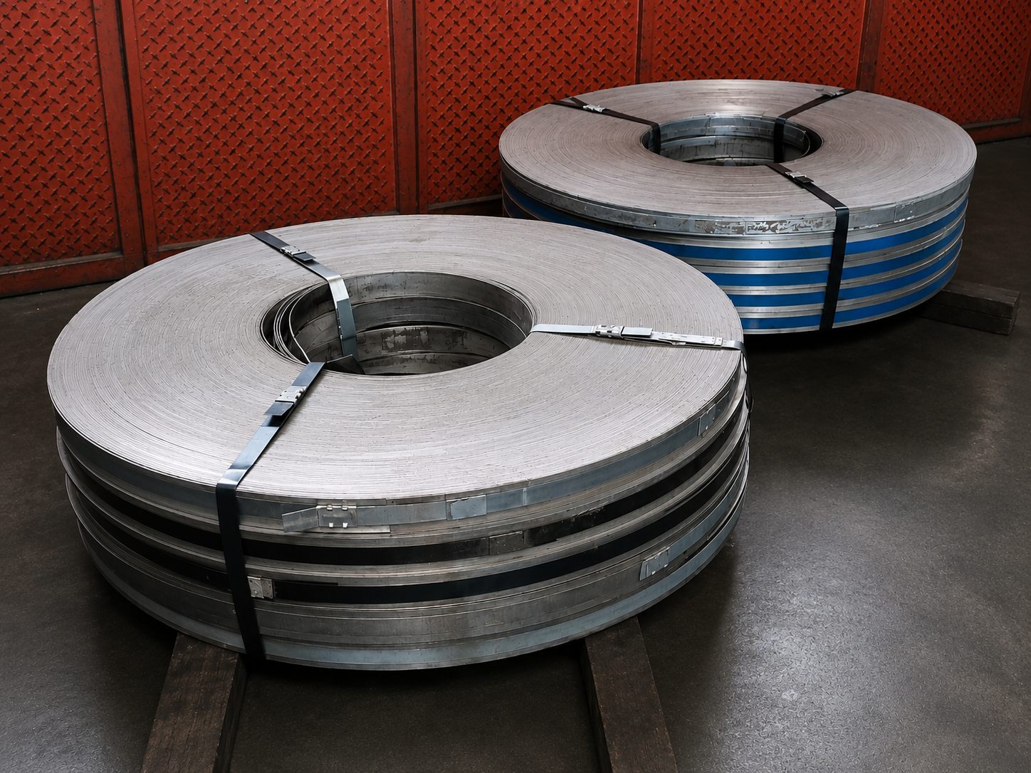 Processed stainless steel material at SK Slitters