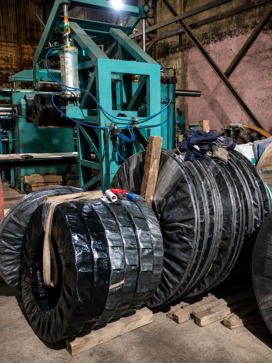 Processed stainless steel material at SK Slitters